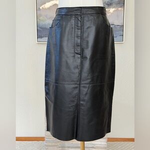 Classiques Entier Vintage 90’s Black Leather Skirt